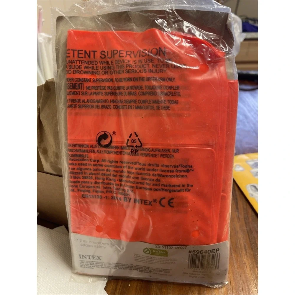 NEW‎ SEALED Intex Children's Swim Aid Medium Orange Arm Bands Ages 3-6